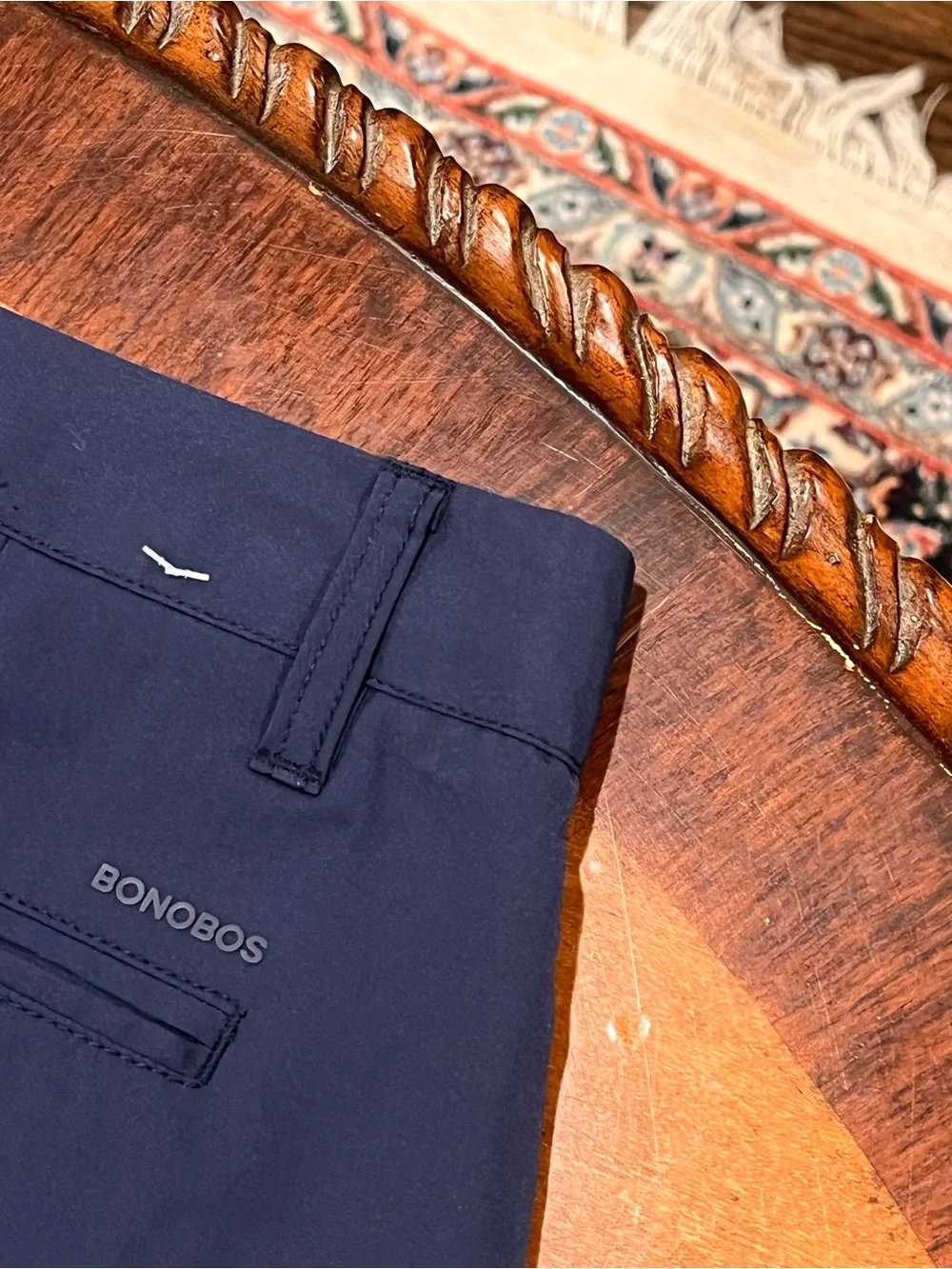 NEW $129 Bonobos Tailored Fit Golf Pants Navy 33x34 Lightweight Flat Front Taper